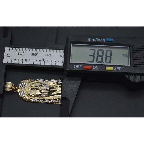 Real 10k Yellow Solid Gold Jesus Head Pendant 3.7 gr 38.8 x 20.4 mm - Picture 5 of 7